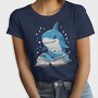 Cute Shark Reading, Tricou Femei