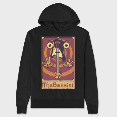 Pixelart Tarot Card the Bassist, Hanorac Oversize Barbati (Unisex)