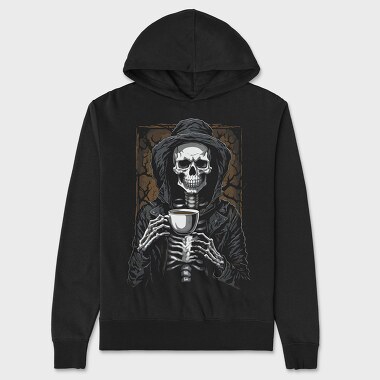 Skeleton Coffee Grave, Hanorac Oversize Barbati (Unisex)