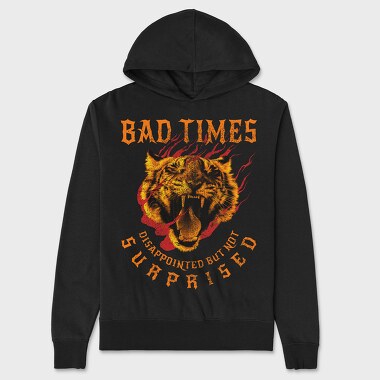 Old School Tiger Bad Times, Hanorac Oversize Barbati (Unisex)