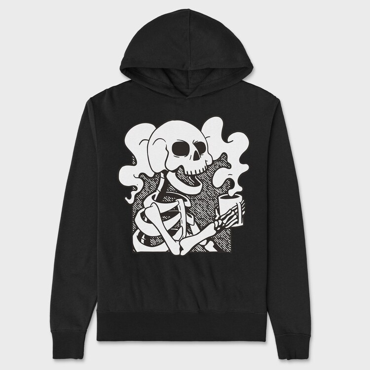 Skeleton Coffee, Hanorac Oversize Barbati (Unisex)