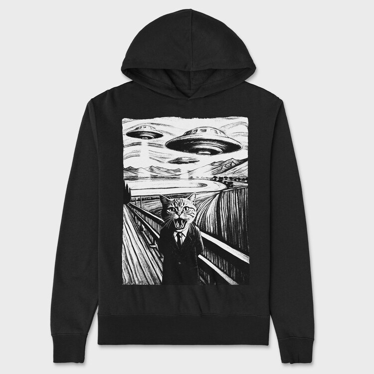 Scared Cat Ufo, Hanorac Oversize Barbati (Unisex)