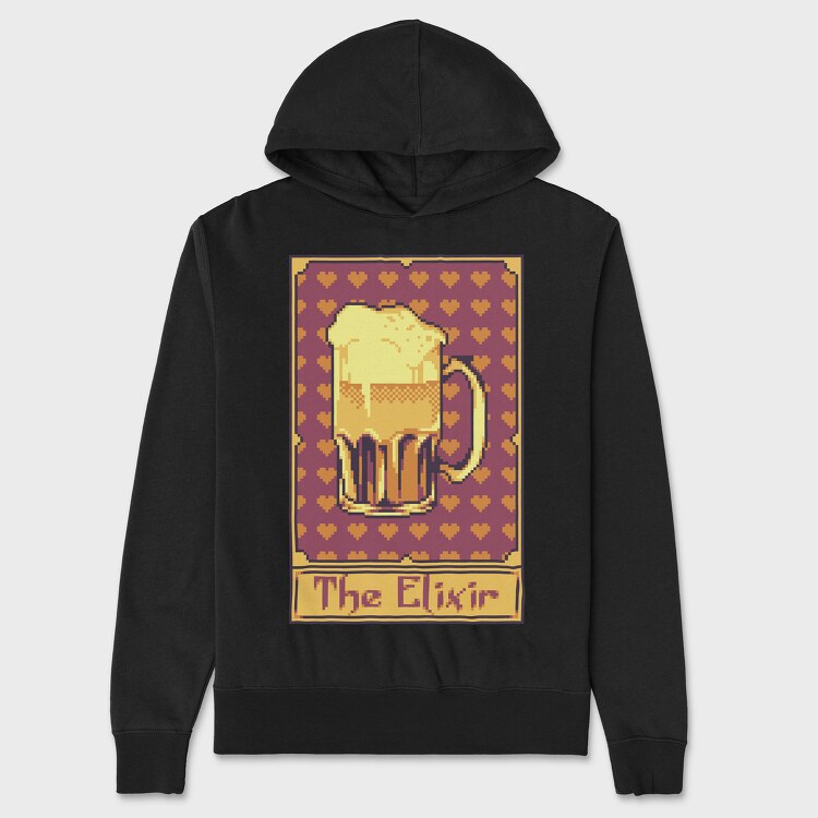 Pixelart Tarot Card the Elixir, Hanorac Oversize Barbati (Unisex)