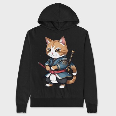 Ninja Cat, Hanorac Oversize Barbati (Unisex)