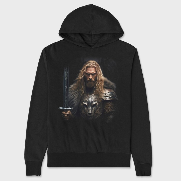 Fantasy Knight Lion, Hanorac Oversize Barbati (Unisex)