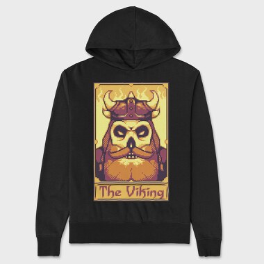 Pixelart Tarot Card the Viking, Hanorac Oversize Barbati (Unisex)