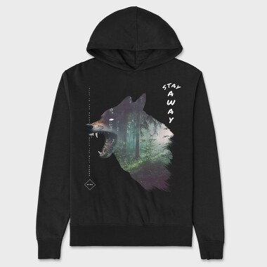 Realistic Forest Wolf, Hanorac Oversize Barbati (Unisex)