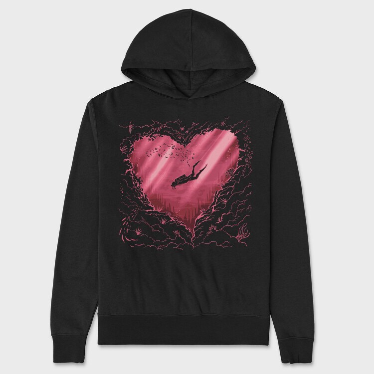 Scuba Heart, Hanorac Oversize Barbati (Unisex)