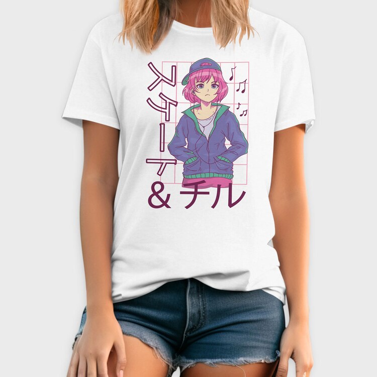 Anime Skate Chill Girl, Tricou Barbati (Unisex)