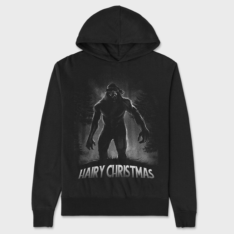 Hairy Christmas Bigfoot, Hanorac Oversize Barbati (Unisex)