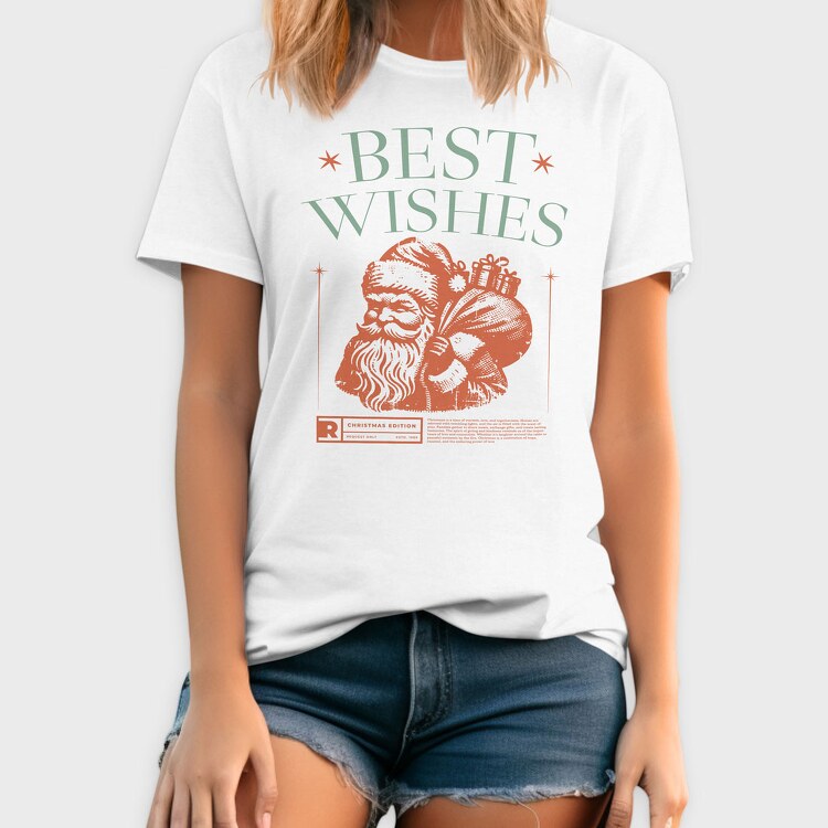 Santa Best Wishes, Tricou Barbati (Unisex)