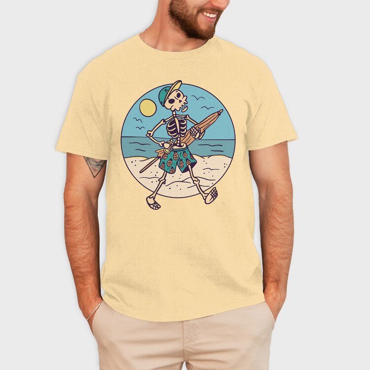 Skeleton Beach Sunshade, Tricou Barbati (Unisex)