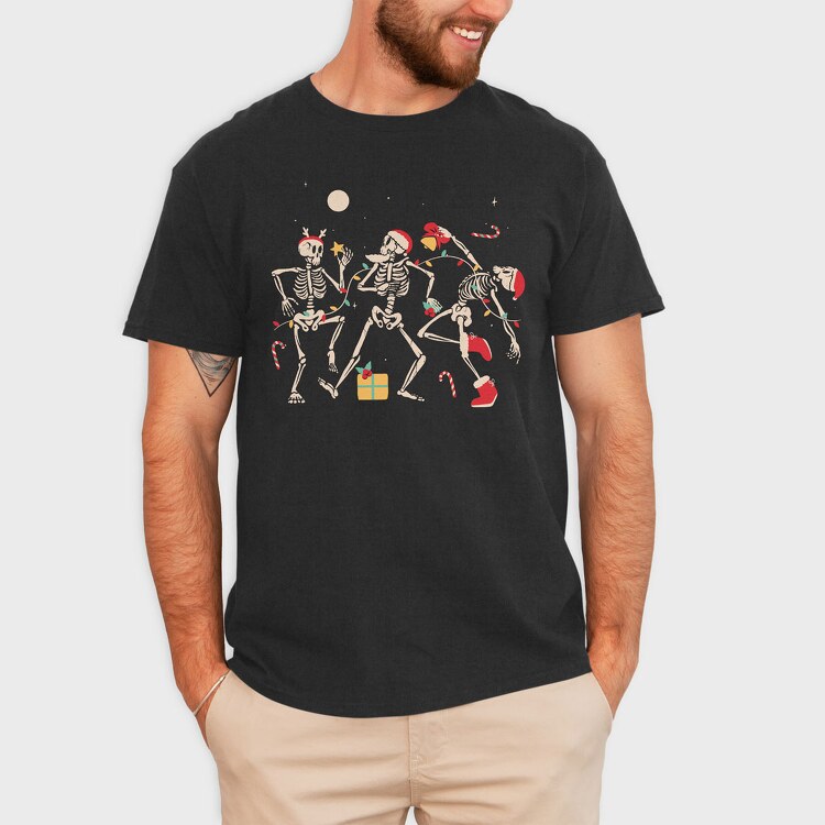 Christmas Dancing Skeletons, Tricou Barbati (Unisex)