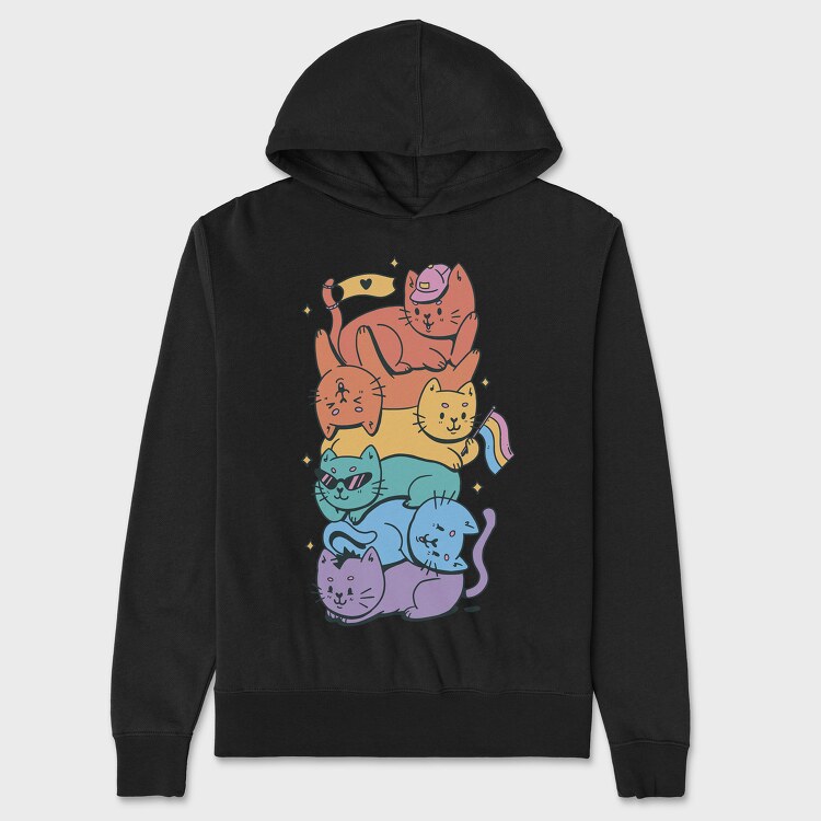 Pride Stack of Cats, Hanorac Oversize Barbati (Unisex)