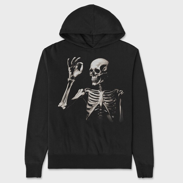 Skeleton Ok, Hanorac Oversize Barbati (Unisex)