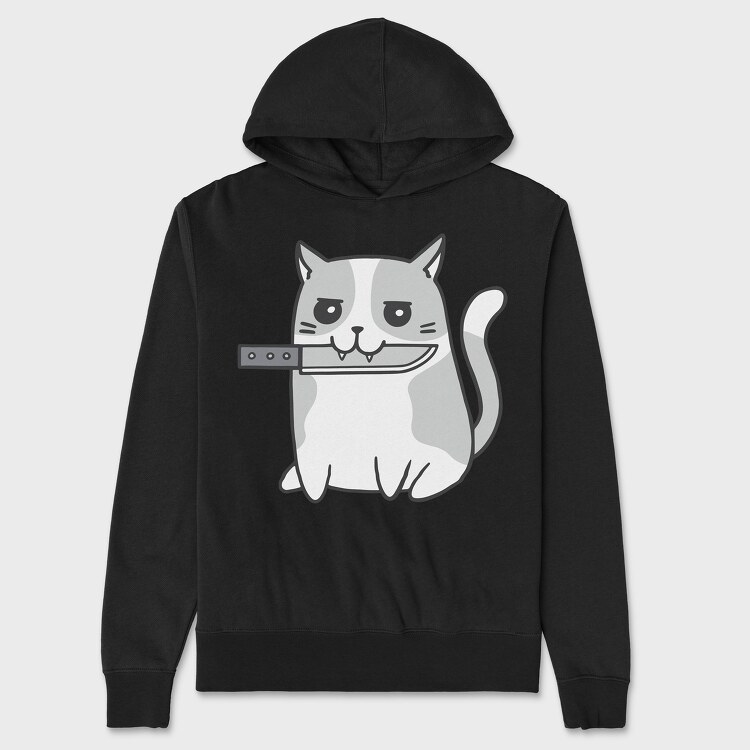 Psycho Cat, Hanorac Oversize Barbati (Unisex)