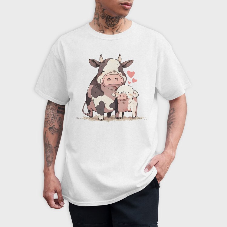 Pig Cow Love, Tricou Barbati (Unisex)