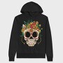 Skull Traditional Flowers, Hanorac Oversize Barbati (Unisex)