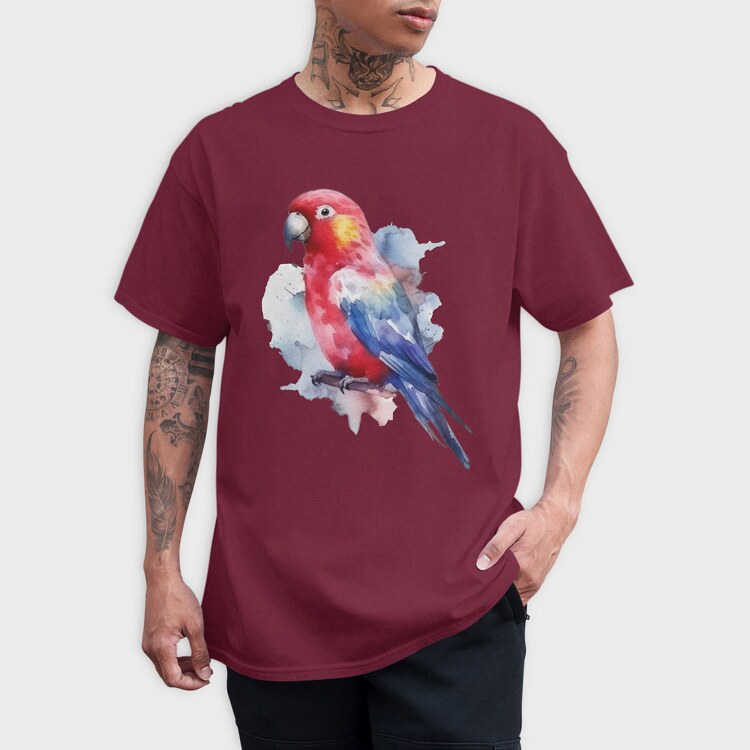 Magnificent Rosella Watercolor, Tricou Barbati (Unisex)