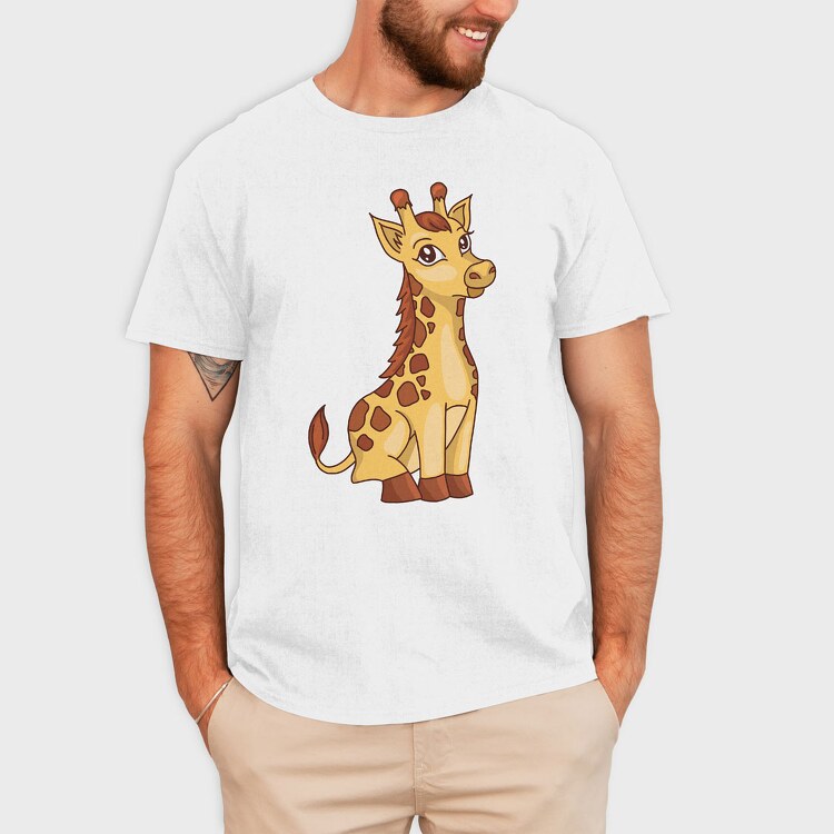 Cute Giraffe Cartoon, Tricou Barbati (Unisex)