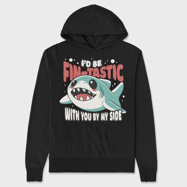 Shark Cute Valentines, Hanorac Oversize Barbati (Unisex)