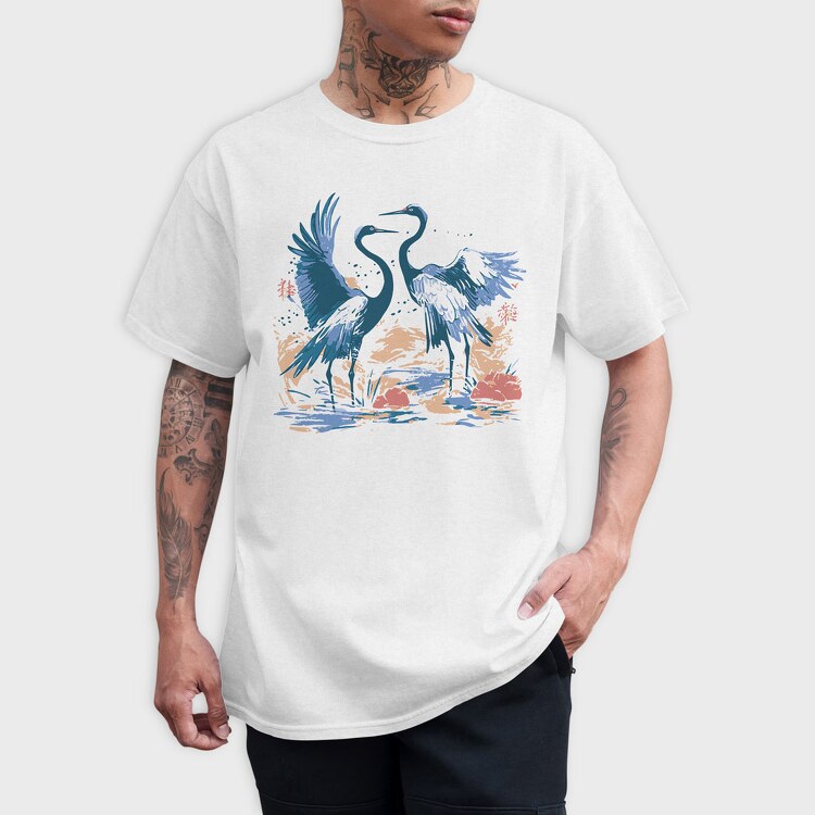 Dancing Cranes, Tricou Barbati (Unisex)