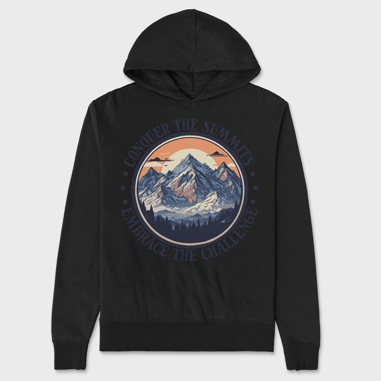 Mountains Text Vintage, Hanorac Oversize Barbati (Unisex)