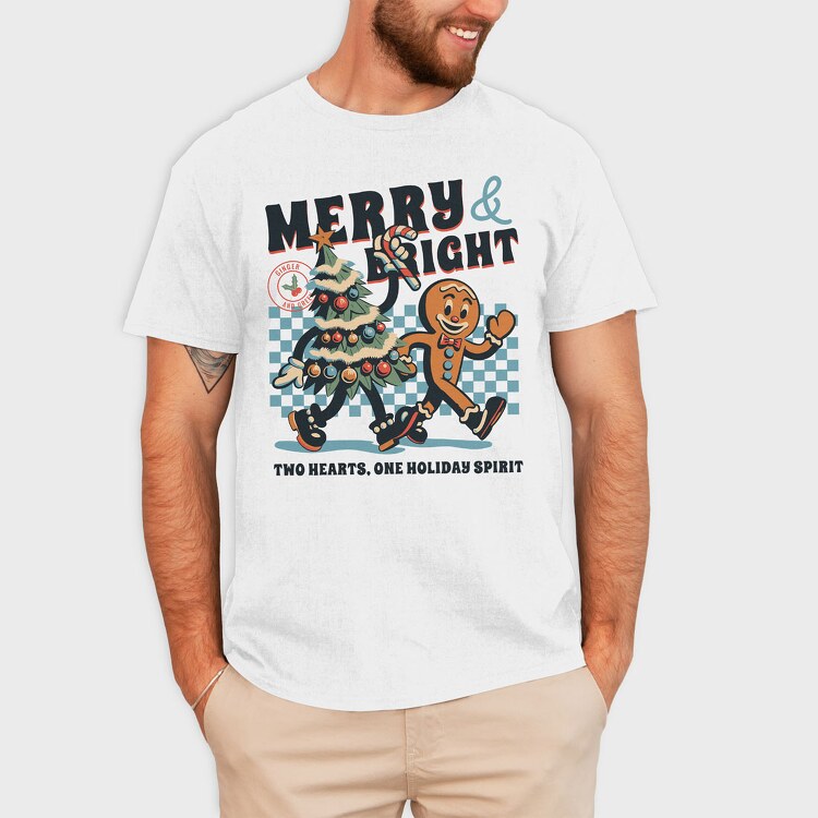 Merry and Bright Tree Cookie, Tricou Barbati (Unisex)