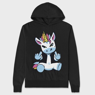 Punk Unicorn Middle Finger, Hanorac Oversize Barbati (Unisex)