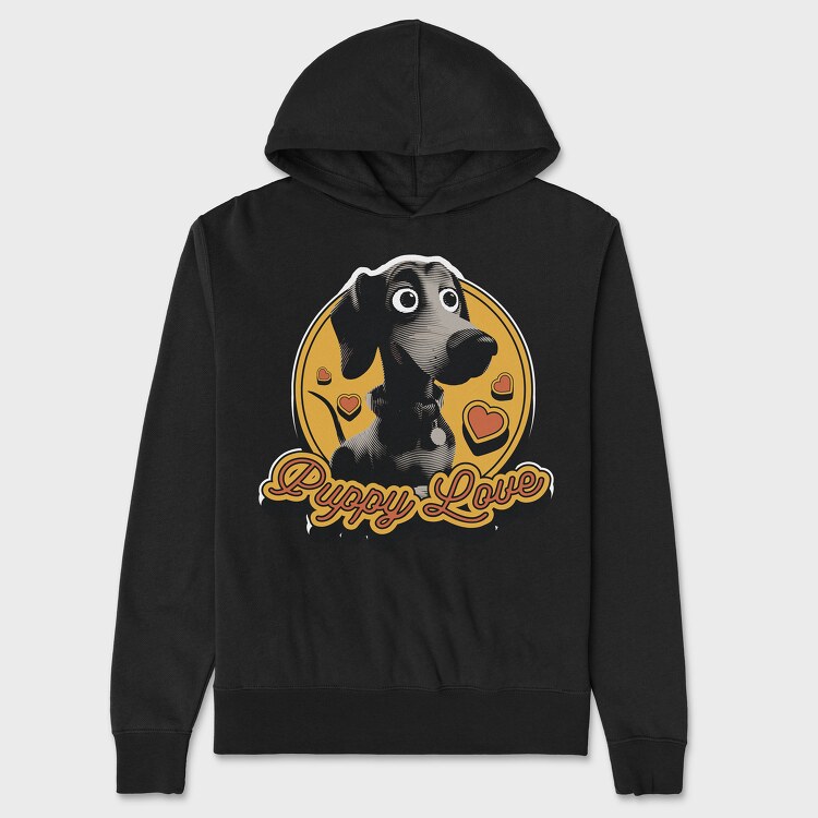 Puppy Love Retro, Hanorac Oversize Barbati (Unisex)