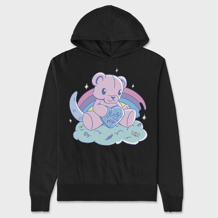 Pastel Bear, Hanorac Oversize Barbati (Unisex)