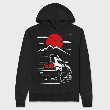 Skyline Sunset Mountain, Hanorac Oversize Barbati (Unisex)