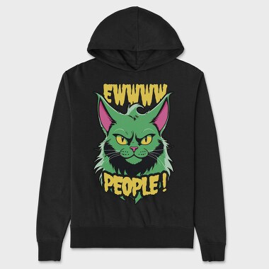 Ew People Green Cat, Hanorac Oversize Barbati (Unisex)