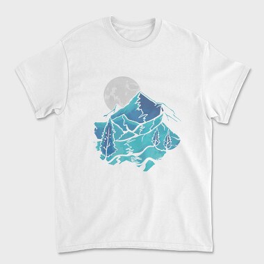 Watercolour Moon Landscape, Tricou Barbati (Unisex)