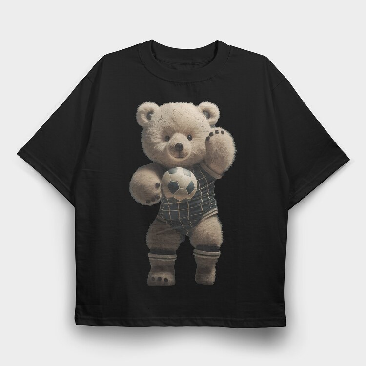 Football Teddy, Tricou Oversize Barbati (Unisex)