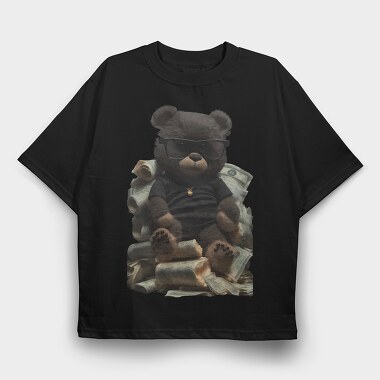 Teddy Bear Money, Tricou Oversize Barbati (Unisex)
