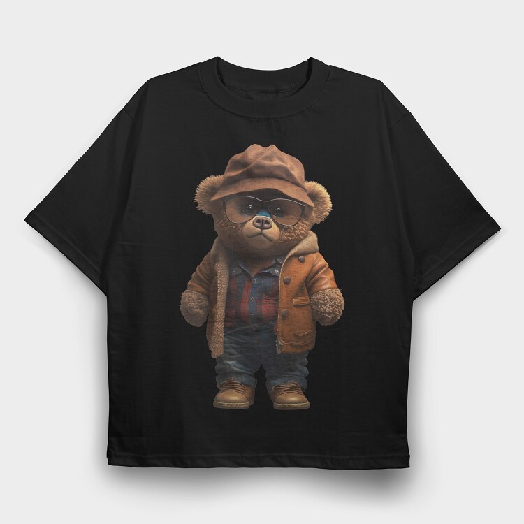 Vintage Teddy Bear, Tricou Oversize Barbati (Unisex)