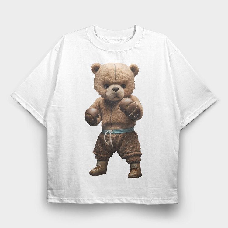 Boxer Teddy, Tricou Oversize Barbati (Unisex)