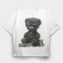 Fluffy Teddy, Tricou Oversize Barbati (Unisex)