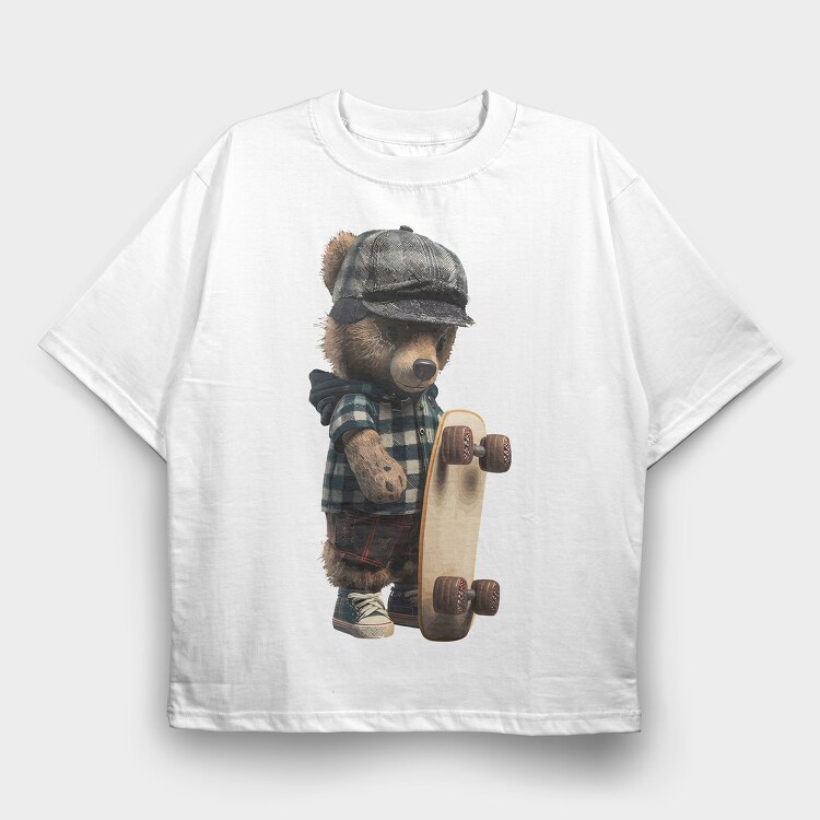 Teddy Skate, Tricou Oversize Barbati (Unisex)