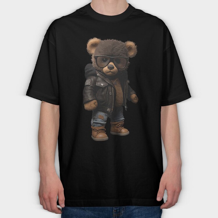 Teddy Bear With Glasses, Tricou Oversize Barbati (Unisex)