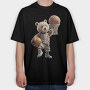 Teddy Bear Basket, Tricou Oversize Barbati (Unisex)
