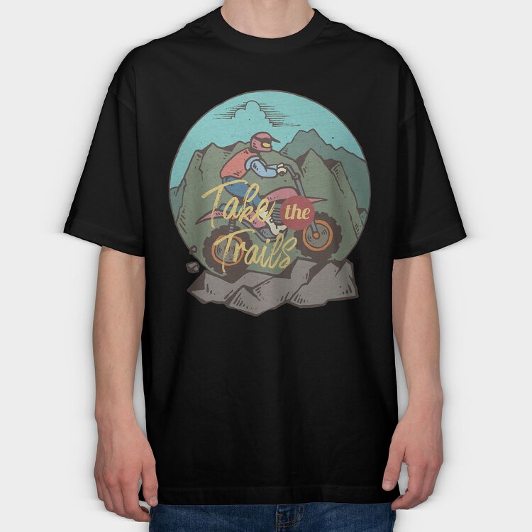 Off Road Moto, Tricou Oversize Barbati (Unisex)