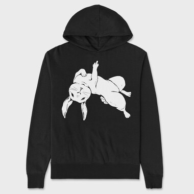 Rabbit Middle Finger, Hanorac Oversize Barbati (Unisex)