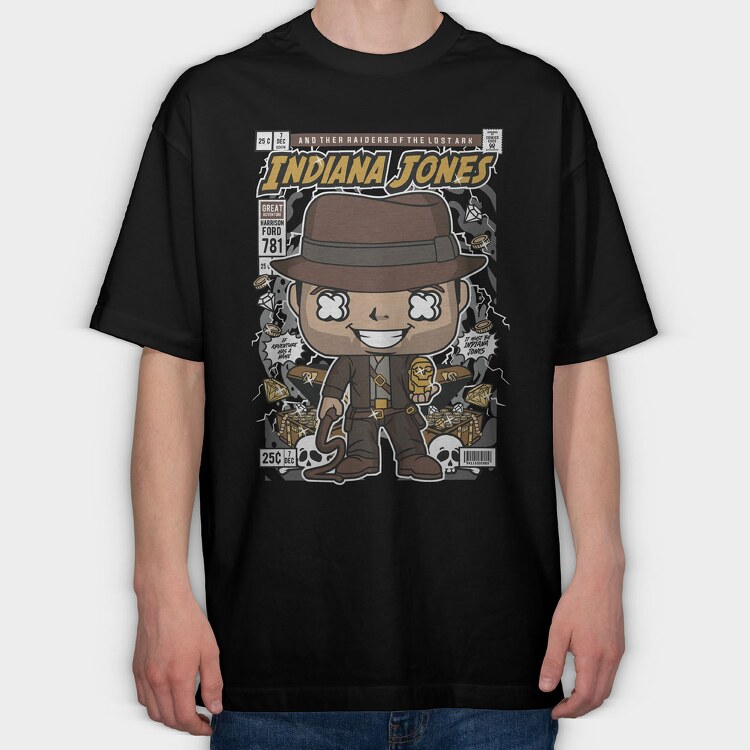 Indiana Jones, Tricou Oversize Barbati (Unisex)