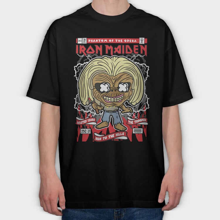 Iron Maiden Killer Eddie, Tricou Oversize Barbati (Unisex)