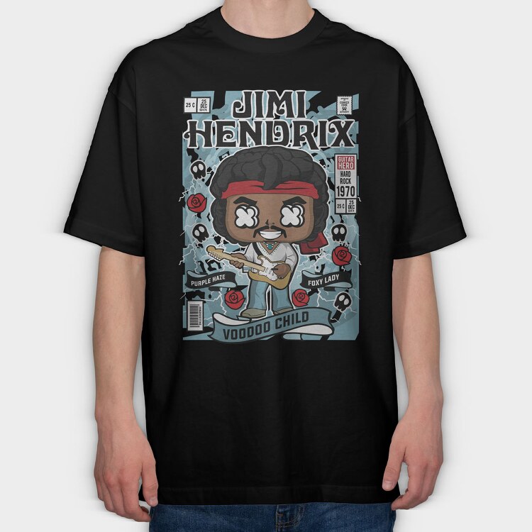 Jimmy Hendrix, Tricou Oversize Barbati (Unisex)