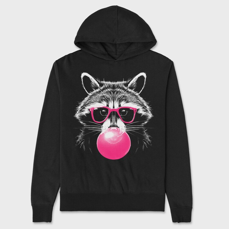 Raccoon Bubblegum, Hanorac Oversize Barbati (Unisex)