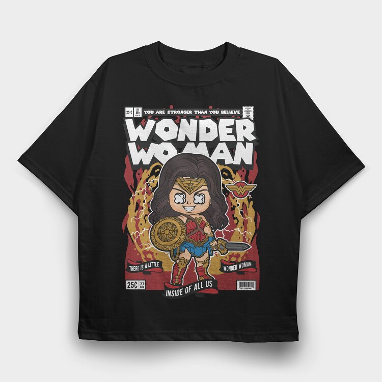 Wonder Woman, Tricou Oversize Barbati (Unisex)