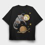 Cat in Space, Tricou Oversize Barbati (Unisex)